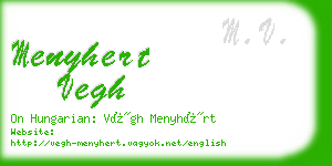 menyhert vegh business card